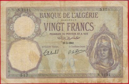 algerie-20-francs-29-5-1941-7517