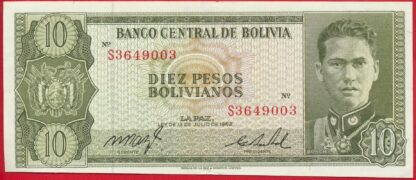 bolivie-10-pesos13-7-1962-9003