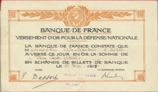 banque-france-versement-or-24-05-1915-200-francs