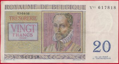 belgique-20-francs-3-4-1956-7818