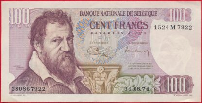 belgique-100-francs--31-8-1971-7922