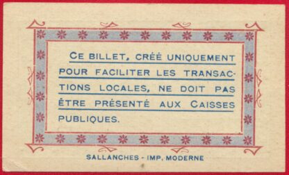 CLUSES - 25 Centimes - Anciens Etablissements Rannaz – Image 2