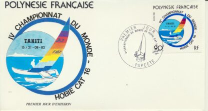 polynesie-francaise-1-er-jour-championnat-monde-hobie-cat-16-1982-90-francs