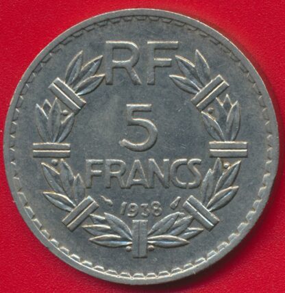 5 Francs - Lavrillier - 1938 – Image 2