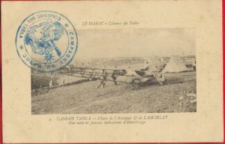 cpa-maroc-casbah-tadla-chute-aviateur-lamorlay-